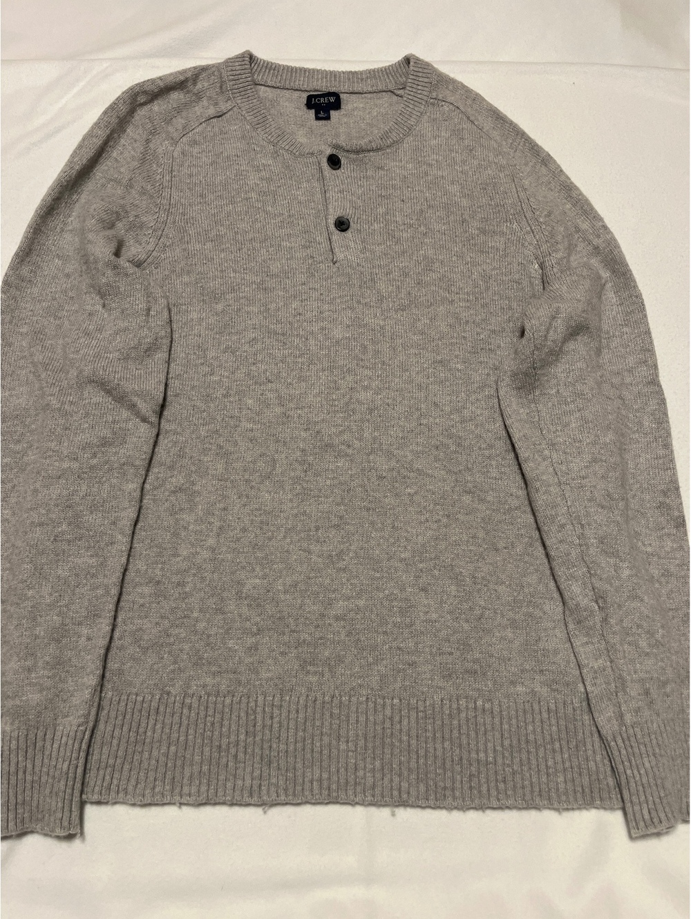 J.Crew Gray Henley Sweater Size Large